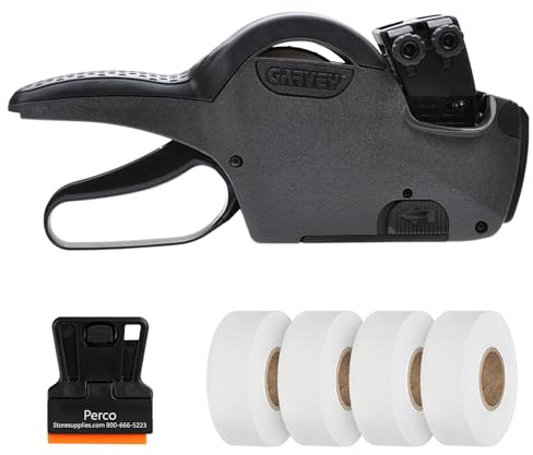 Perco Garvey 22-66 Preis- und Datumsmarkierungs-Starter-Set, inklusive Garvey 22-66 2-zeiliger Etikettierpistole, 4.000 weiße Preisetiketten und eine Tinte