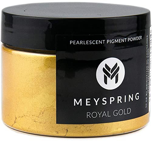 MEYSPRING Royal Gold - Polvere di mica per resina epossidica, Kintsugi Gold, pigmento in resina epossidica, ottimo colore per kit di riparazione Kintsugi e resina epossidica metallica, forniture