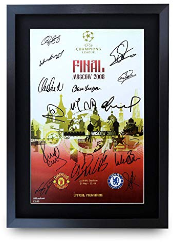 HWC Trading A3 FR 2008 Champions League Final Program Poster Das Team Signed Geschenk GESTALTET A3 Printed Autogramm Football Geschenke drucken Fotobildanzeige