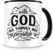 Samunshi® Mug de Noël, Céramique, noir/noir, With God All Things Are Possible 300ml