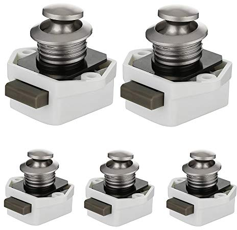 5pcs Weiß Push Button Lock Möbelschlosser Schloss Möbelgriff für Wohnmobil Wohnwagen Caravan Boot