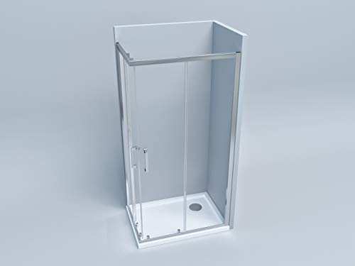 Box doccia cabina angolare quadrato profilo cromato e cristallo temperato 6 mm 70x70 70x90 80x80 90x90 70x100 70x120 80x100 80x120 (75x75)