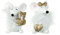 Heaven Sends Sitting Fluffy Mice 6cm White and Golds Set of 2 Assorted