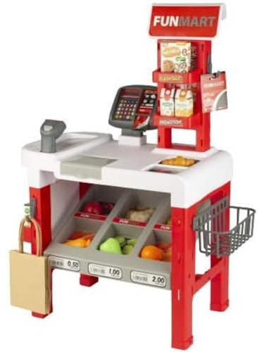 ColorBaby 46549 Supermarktspielzeug mit Zubehör, Licht und funville Geräusche, braun, 55x33x75centimeter