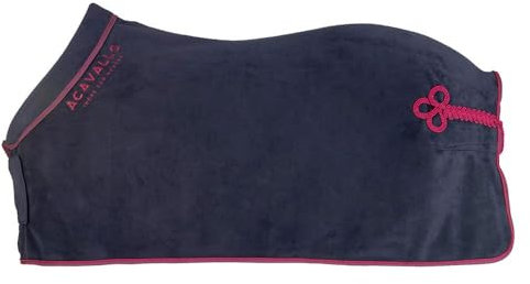 COPERTA ACAVALLO DA BOX IN PILE CON COLLETTO MORBIDO IMBOTTITO (800g) (165, NAVY/BORDEAUX)