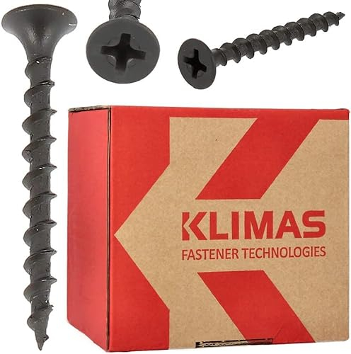 KLIMAS Schnellbauschrauben Senkkopf | Schrauben für Rigips Gipskarton Selbstschneidend Gipsplatten GK Trockenbau Dübel Grobgewinde Universalschrauben Set PH2 Holzwerkstoffe (4,2 x 70 mm 250 Stück)