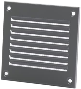 100x100mm / 4x4 inch Grey Metal Air Vent Grille Cover with Insect Mesh - Ventilation Cover