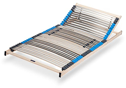 CubeSleep 7-Zonen Lattenrost Pure Eco K 42-Leisten | Kopfteil verstellbar | Federung mit Härteregulierung | Made In Germany | GS Zertifiziert – geprüfte Sicherheit (120 x 200 cm)