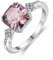 Purmy 925 Silber Ringe Solitär Morganit, Hochzeit Verlobung Schlicht Ring mit Stein, Modeschmuck zum Damen Größe 54 (17.2)