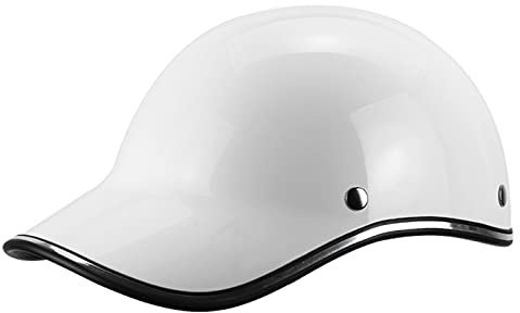Casque Face Ouverte Casque de Moto Vintage Casque Mobylette Bols Rétro Style Allemand Casque pour Adulte Homme Femme Scooter Locomotive ECE Homologué,Blanc