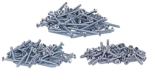 Voxura Schrauben Geräteschrauben für Schalterdosen Senkschrauben PZ1 300 Stück Ø 3,2x15, 25, 40mm gvz Stahl je 100 Stück im Beutel