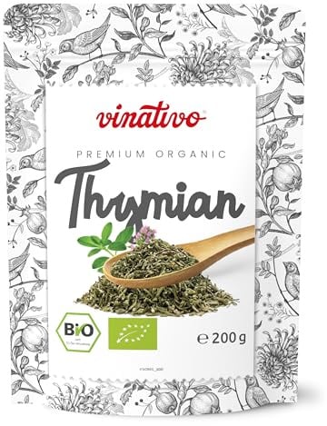 vinativo Thymian BIO – 200g – gerebelt – Bio-Qualität – naturbelassen – für Gewürzmischungen und Thymian-Tee geeignet