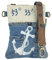 Sunsa Damen Umhängetasche. kleine Schultertasche aus Canvas, recycelte Jeans & Leder. Maritim Vintage Design Crossover Bag. Nachhaltige Tasche für Seeliebhaber mit Anker