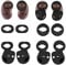 IiEXCEL 4 Pairs Galaxy Buds Live Ear Tips Ear Hooks Kit, Small/Large 2 Size Silicone Anti-Slip Fit in Case Rubber Ear Wings Eartips Compatible with Samsung Galaxy Buds Live - Mystic Black