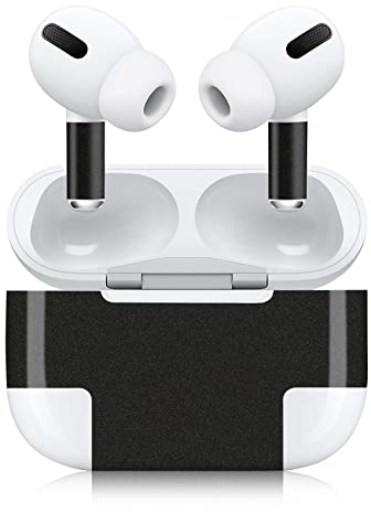 Finest Folia Aufkleber Set kompatibel mit Apple AirPod Pro kabellose Bluetooth Kopfhörer und Ladecase Vinyl Folie Skin Design Cover passgenau R190 (Pro, 03 Glitzer Schwarz)