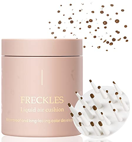 Erinde Flüssiger Natürliche Sommersprossen Stift, Schweißfestes Lebensechte Sommersprossen Stempel Luftpolster Fake Freckles, Weicher Wasserdichter & Langlebiger Henna Sommersprossen Makeup Stift