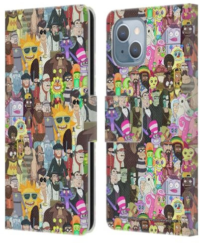 Head Case Designs Officially Licensed Rick And Morty Parasite Season 3 Graphics Leather Book Wallet Case Cover Compatible With Apple iPhone 14