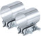 Vitonsbay 2.5 Inch Exhaust Clamp, 2 1/2 Inch Butt Joint Exhaust Pipe Muffler Band Clamp Sleeve Coupler Stainless Steel(2Pcs)