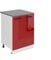 Belini Unterschrank Küche, Küchenunterschrank 60 cm Breite. SD2 Küchenunterschrank mit Arbeitsplatte. Küchenschrank mit 2 Türen, Rot Hochglanz