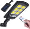 Maclean MCE446 Lampadaire solaire avec détecteur de mouvement et de crépuscule IP54 4W 400 lumens 6500K Télécommande Lampe solaire murale extérieure Éclairage extérieur Lanterne routière