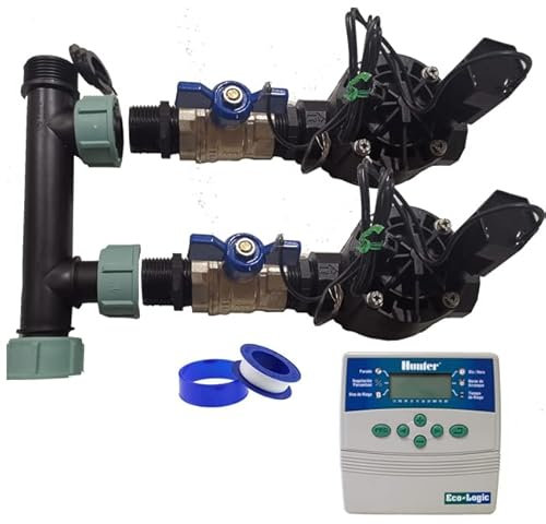 Suinga Sistema de Riego Automático para jardin de 2 zonas con Programador y Electroválvula Rain Bird HV 1 24v