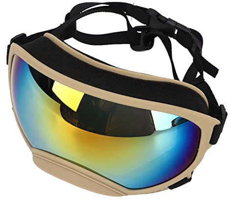Asixxsix Lunettes pour Chien, Lunettes de Anti UV Winproof pour Chien et Chiot avec Sangle réglable. Lunettes de Ski légères pour Chiens, Protection des Yeux en Plein air