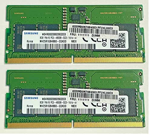 New Samsung 16GB (8GBX2) DDR5 4800 MHz PC5-38400 SODIMM Laptop Memory RAM (M425R1GB4BB0) OEM