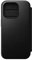 Nomad Moderne Lederhülle für iPhone 15 Pro Hülle Kompatibel mit MagSafe & Wireless Charging Leder Wallet Case 3 Kartenfächer 360° Schutzhülle Bumper - Schwarz