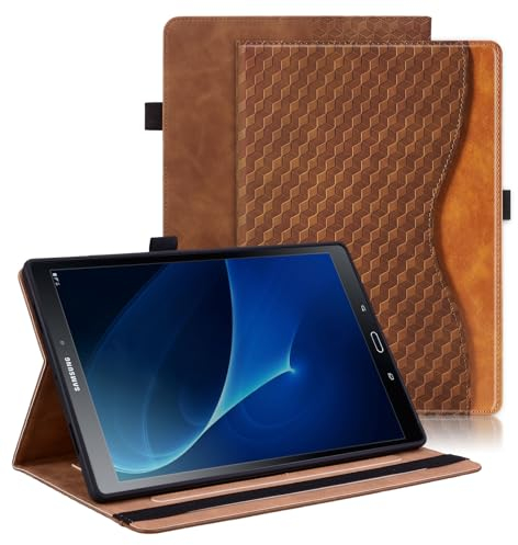 Vkooer Custodia per Samsung Galaxy Tab A6 10.1 pollici 2016 SM-T580/T585 Cover Protettiva Pelle PU con Auto Svegliati/Sonno e Supporto Funzione Flip Tasca Case - Marrone