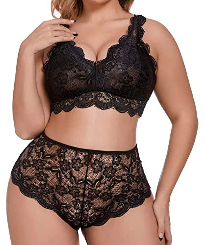 Fulidngzg Sexy BH Damen Erotisch, Mollig 2 Teiler Dessous Lingerie Erotische Neckholder Erotick Wäsche Reizwäsche Outfit Offener Schritt Grosse Grössen Unterwäsche doll