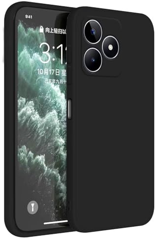 HAFFAN Funda de Silicona TPU Compatible con Realme C53 / Realme C51 / Realme Note 50 (6.74 Inches), Carcasa Protectora para Teléfono Móvil - Negro
