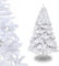 Árbol de Navidad Artificial, 120cm/150cm/180cm/210cm, de PVC difícilmente inflamable, Montaje rápido, Plegable, Incluye Soporte de Metal (210 CM, Árbol Blanco)