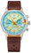 Seestern Sugess Chronograph Mechanisch Stahl Leder Braun Creme Hellblau Herrenuhr, Armband