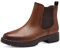 Jana Damen Stiefeletten ohne Absatz mit Reißverschluss Vegan, Braun (Cognac), 38 EU