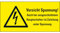 Dreifke® Aufkleber I Warn-Kombischild Vorsicht Spannung! Auch bei..., RoHS konform, Folie, 148x74mm, ASR A1.3, DIN EN ISO 7010 W012