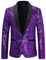 Sakko Herren Glitzer Blazer Sakkos Party Party Glitzer Anzug Karneval Kostüm Hochzeit Festlich Pailletten Sakko Jacket Smoking,Lila,L