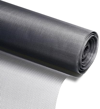 teeppo Zanzariera per finestre e porte, 120 x 250 cm, protezione dagli insetti per finestre, grigio, taglio fai da te, ventilazione, adatta per tutti i tipi di porte e finestre