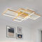 JIINOO Dimmbare Deckenleuchte, 110cm Bündig Montierte Deckenleuchte Fernbedienung Moderner Kronleuchter, 70W Quadratisches Acryl in der Nähe der Deckenleuchte für Schlafzimmer Wohnzimmer, Gold