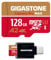 [5-Yrs Free Data Recovery] GIGASTONE 128GB Micro SD Card with USB 3.2 Type C Card Reader, 4K Camera Pro MAX, A2 V30 MicroSDXC Memory Card for Gopro, 4K UHD Video, Up to 120/80 MB/s with Adapter