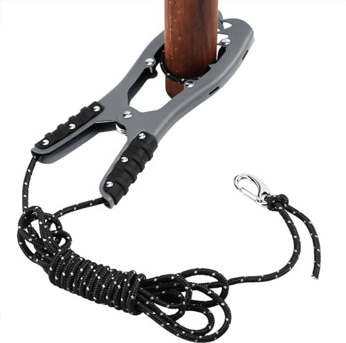 homdat Kayak Anchor Gripper,Boat Anchor Grip with 16.4ft Thicker Boat Anchor Rope,Easy Operation & Tighter Bite Stainless Steel Canoe Anchor Grip for Kayak,Canoe,Boat,Anchor Float (Grey)