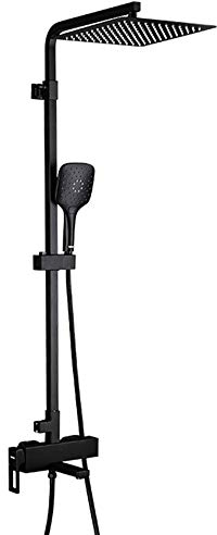 duschkopfSchwarzes Duschsystem, Badezimmer-Dusch-Kombi-Set, multifunktionales wandmontiertes Duschhahn-Set mit 8-Zoll-Regenduschkopf, Handbrause, Badewannenhahn