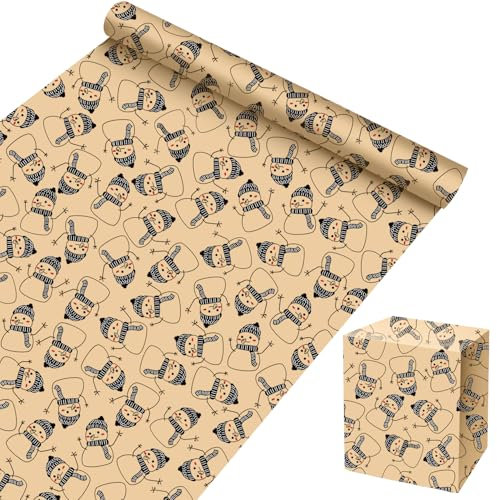 ZALAON Rouleau de papier cadeau de Noël, 10 m de papier cadeau en papier kraft pour Noël (43 cm x 10 m)