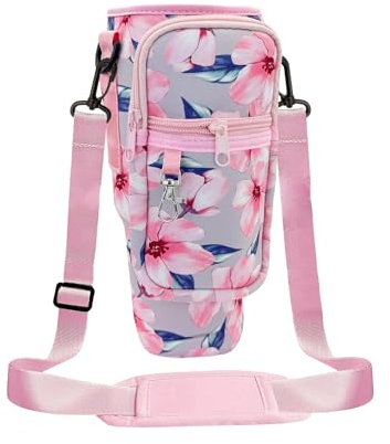 MultiValue Sacchetto per bottiglie d'acqua, supporto per bottiglia d'acqua alla moda con cinturino e borsa per cellulare, borsa per bottiglia d'acqua adatta Stanley 40oz Tumbler per escursioni e