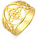 Dreamtimes Ring mit Hexenknoten Ring aus Edelstahl Ring mit keltischem Amulett Ring mit geometrischen Knoten Vintage-Schmuck Stapelbarer Ring Irischer Schmuck Geschenke für Frauen (Gold-8)