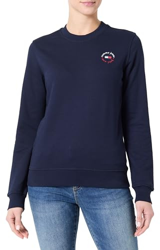 Tommy Jeans Damen Tjw Reg Essential Logo 2 Crew Dw0Dw20639 Pullover-Sweatshirt, Blue (Dark Night Navy), L
