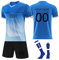 Maillot de Foot Personnalisé Enfant et Adultes avec Nom Numéro de L'équipe, T Shirt Personnalisé Maillot de Foot Enfant Ensemble Garçon Vêtements de Football Tee Shirt, Short avec Chaussette