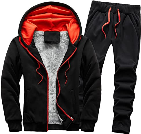 Zweiteiliges Herren Sportset Für Frühling Und Herbst, Sale Zweiteiliges Set Aus Lockerem, Lässigem Kapuzenpullover + Hose, Günstig Weiches Warmes Bequemes Zweiteiliges Set
