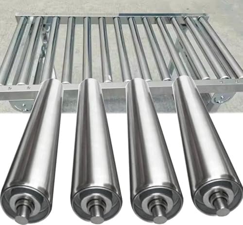 AVLLSO Rollenbahnen 4 STK Industrierollen mit Lager, Edelstahl-Schwerkraftwalzen mit Schwerkraftübertragung für Fabriken(Dia 50MM/2 In,L 1000MM(39.4in))