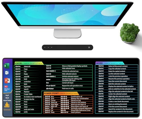 Galdas Gaming Mouse Mat Forest Background Pattern XXL XL Large Mouse Mat Long Extended Mouse Pad Desk Mat Non-Slip Rubber Mice Pads Stitched Edges Thin Pad (31.5 x 11.8 x 0.12 Inches)-Shortcut Keys1