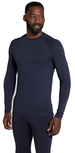 Mountain Warehouse Keep The Heat Mens Thermal Top - Lightweight, Isotherm & Moisture Wicking Baselayer - Winter Camping, Outdoors, Travelling & Hiking Navy S